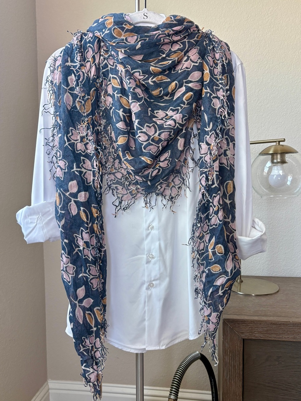 NWT Chan Luu Cashmere Floral Print Scarf